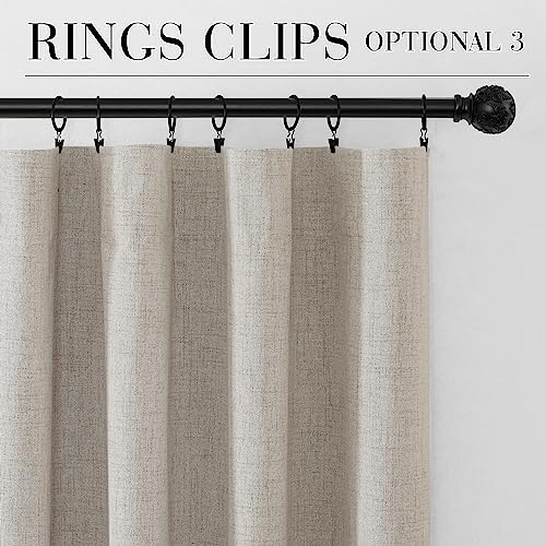 RYB HOME Natural Beige 100% Blackout Curtains 63 inch Long, Light Blacking & Thermal Insulated Curtains for Nursery/Bedroom/Kids'Room, Back Tab & Rod Pocket Window Treatment, W52 x L63, 2 Panels - color: Natural Beige, size: 52"W x 63"L (Pack of 2)