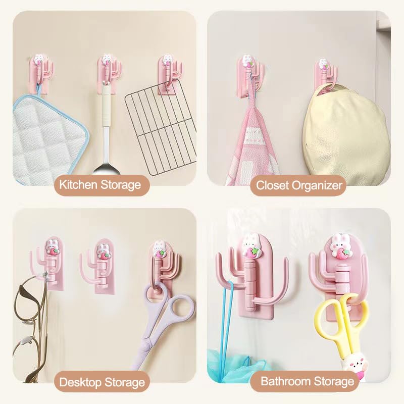 2 Pcs Swivel Hook Heavy Duty Folding Swing Arm Triple Coat Hook with Multi Three Foldable Arms Towel/Clothes Hanger for Bathroom Kitchen Garage Wall Mounted,Pink - color: 2 Pcs Swivel Hook Pink