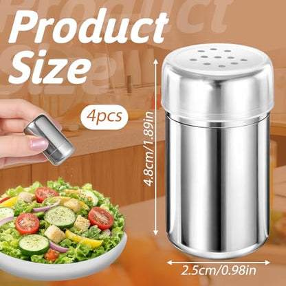 4Pcs Travel Salt and Pepper Shakers Mini, Travel Spice Containers with Leak-Resistant Caps, Portable Spice Containers, Leak-Proof for Camping, Lunch Box, Kitchen, Picnic (1.9 x 0.98 Inch)