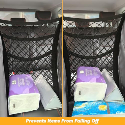 Car Dog Barrier for SUV, Pet Barrier Car Mesh Organizer for Dog & Child Drive Safety Barrier with Mesh Pockets, Storage Bag Travel Essentials Holder - size: 11.8 x 10.6 Inch