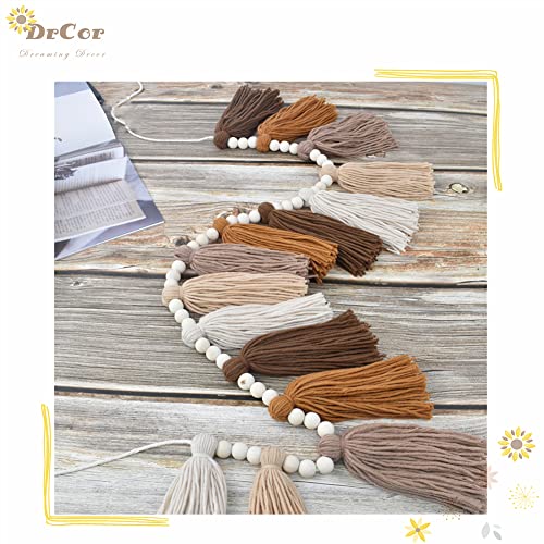 DrCor Boho Terracotta Rainbow Brown Tassel Garland – Classroom Decor for Teachers, Bulletin Board Decorations, Back to School Wall Hanging for Nursery, Kids Room, Baby Shower & Party Decor