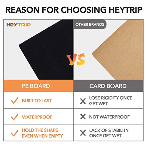 HEYTRIP Large Trunk Organizer With Built-in Leakproof Cooler Bag, 2 Tie-Down Straps, 4 Removable Dividers, Foldable Cover, Built with 2mm PE Board - color: Black