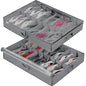 INAYA Under Bed Shoe Storage Organizer 2 Pack, Fits 32 Pairs, Large Underbed Shoe Box Storage Containers, Clear Foldable Shoes Organizer Under the Bed Sturdy Structure with Hard Bottom Support - size: 16+16 Cells (Hard Bottom Support)