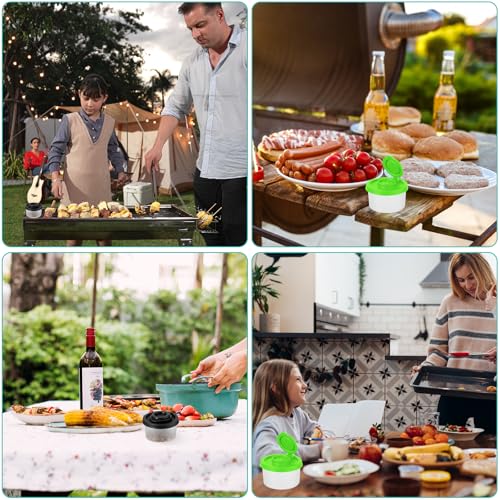 JJUNW 4 Pcs Salt and Pepper Shakers Set Mini, Seasoning Shaker Travel Containers, Moisture Proof Camping Small Salt Travel Salt Shaker for Travel Camping Picnic Lunch Dining Kitchen