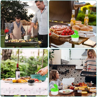 JJUNW 4 Pcs Salt and Pepper Shakers Set Mini, Seasoning Shaker Travel Containers, Moisture Proof Camping Small Salt Travel Salt Shaker for Travel Camping Picnic Lunch Dining Kitchen