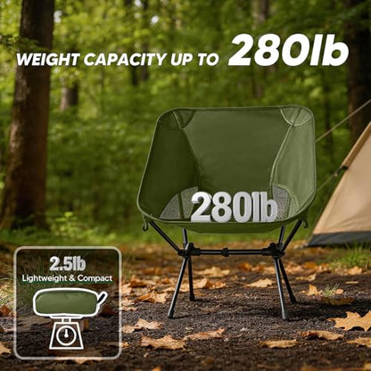 Lightweight Portable Camping Chair - Folding Backpacking Hiking Chair with Carry Bag for Outdoor Travel, Beach, Picnic, Festival (Green) - color: Green