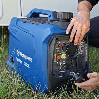 Westinghouse 4000 Peak Watt Super Quiet Portable Inverter Generator, Remote Electric Start with Auto Choke, RV Ready 30A Outlet, Gas Powered, CO Sensor, Parallel Capable - style: 4000 Watts - Gas Only - Remote Start