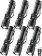 6Pack Rechargeable Flashlights High Lumens, LED Flashlight Rechargeable with LCD Digital Display, 5Modes Adjustable Flash Light, Super Bright Flashlight Powerful, Tactical Flashlights for Home - size: 6Pack