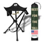 Foldable Tripod Stool - Ultra Portable Seat for Tall People, 20” High - Hunting Chair & Hidden Zippered Pocket - 2 lb Camping Stool, 3 Legged Strong Steel Stool Holds up to 200 lb (Black) - color: Regular Black