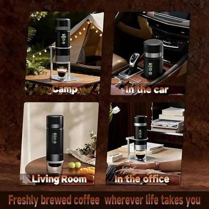 Portable Coffee Maker, Removable 7500mAh Battery, 20Bar High-Pressure Fast Extraction, USB Charging, Stand & Carry Bag, Supports Coffee Grounds & NS Pods, Ideal Camping Makers for Travel