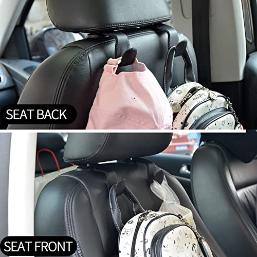 yicheyiyou Car Hooks Universal Car Vehicle Back Seat Headrest Hanger Holder Hook Microfiber Leather & Stainless Steel for Bag Purse Cloth Drink Grocery (Black) - color: Black