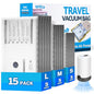 15 Packs Vacuum Bags for Travel with Rechargeable Pump, 3 Sizes Vacuum Seal Bags for Clothing, Compression Vacuum Travel Bags for Luggage, Vacuum Packing Bags for Closet Organization