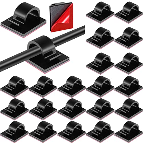 Namalu 60 Pieces Mini Cable Clips Hooks Christmas Light Clips Self Adhesive Light Hooks Cord Clips for Desk Outdoor String Lights(Small,Black) - color: Black, size: Small