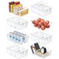 Mpotmiy Pantry Organizers and Storage , 8 Pack Snack Organizer for Pantry Shelf,Food Storage Bins with Divider,Clear Containers for Organizing,Transparent Plastic Basket,Refrigerator and Fridge Bins - style: 8pack
