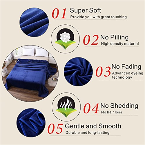 Polar Fleece Throw Blankets Travel Size for The Bed Extra Soft Brush Fabric Super Warm Sofa Throw Blanket 50" x 61"(Royal Blue Travel) - color: Royal Blue, size: Travel (50-Inch-by-61-Inch)