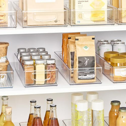 iDesign Slim Extra Long Clear Storage Bin | Narrow, Stackable, Kitchen or Pantry Organizer - size: 16 x 6 x 3, style: Pack of 1