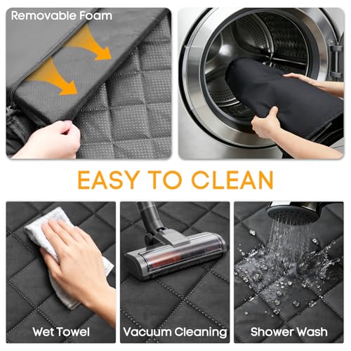 PETICON SUV Cargo Liner for Dogs, Waterproof Trunk Cover with Cushioned Sides to Protect Pet, Full Coverage Non-Slip Seat Cover for SUVs with Bumper Flap Protector - color: black