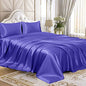Homiest 3pcs Satin Sheets Set Luxury Silky Satin Bedding Set with Deep Pocket, 1 Fitted Sheet + 1 Flat Sheet + 1 Pillowcase (Twin Size, Periwinkle Blue) - color: Periwinkle Blue, size: Deep pocket - Twin size