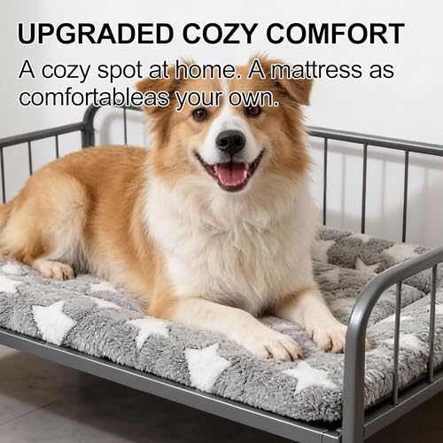 Dog Crate Mat, 4 Piece Reversible Pet Bed, Polyester, Machine Washable, Small Dogs & Cats, Rectangular(Gray Star, 30" L x 20" W x 1.5" Th) - color: Grey Star-4pcs, size: 30"L*20"W*1.5"Th