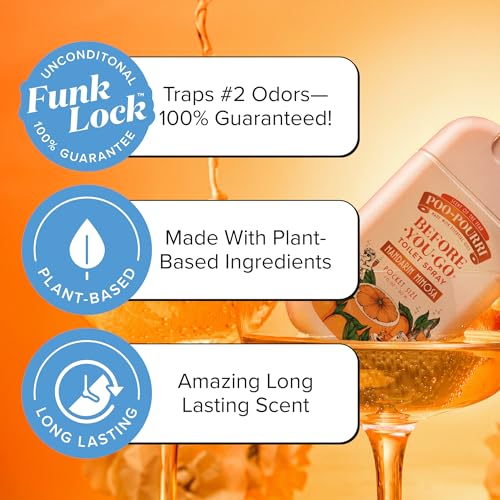 Poo-Pourri Before-You-Go Pocket Toilet Spray, Travel Essentials, Mandarin Mimosa, 1 Fl Oz, Up to 50 Uses, On-The-Go Bathroom Odor Deodorizer with Essential Oils, TSA Approved Size - size: 1 Ounce (Pack of 1), style: Mandarin Mimosa