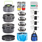 ROVSUN 34 pcs Camping Cookware Mess Kit, Lightweight Non-Stick Camping Cooking Pot and Pan Set with Stainless Steel Camping Gear Kettle Cup for Open Fire, Backpacking, Outdoor Cooking