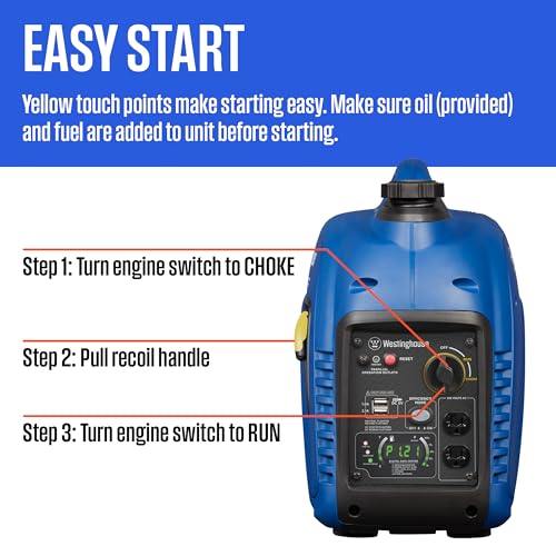 Westinghouse 2800 Peak Watt Super Quiet & Lightweight Portable Inverter Generator, Gas Powered, Parallel Capable, Long Run Time - style: 2800 Watts - Gas Only