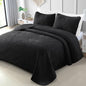 Exclusivo Mezcla Ultrasonic Full Queen Quilt Bedding Set, Lightweight Black Bedspreads Soft Modern Geometric Coverlet Set for All Seasons (1 Quilt and 2 Pillow Shams) - color: Black, size: Full/ Queen (90"x96")