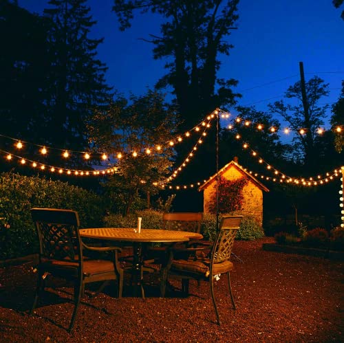 Outdoor String Lights 200FT 2-Pack LED Outside Waterproof Patio Lights Backyard Heavy-Duty Shatterproof Plastic G40 Bulbs 0.6W Efficient Connectable Globe Light Decor Yard Café Exterior - size: 200FT