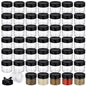50 Pack 3.4 oz Plastic Spice Jars with Black Cap Empty Clear Spice Bottles Containers Seasoning Jars with Shaker Lids for Storing Herbs and Seasoning Powders Kitchen Restaurant Storage - size: 3.4 oz