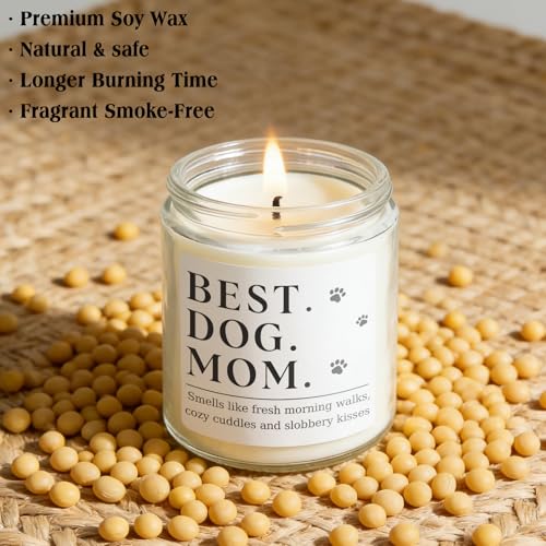 Dog Mom Gifts for Women, Unique Dog Mom Lovers Gift for Her Girlfriend Sister Bestie Wife, Funny Mothers Day Present Ideas - Lavender Scented Candle - style: Dog-Mom