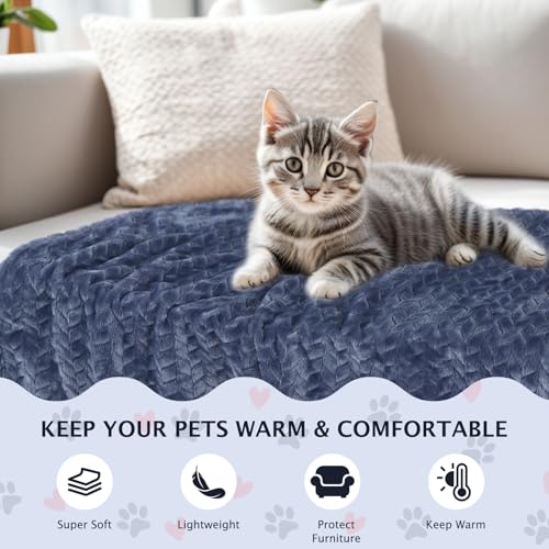 BVAGSS 6 Pack Small Dog Blanket, Super Soft Warm Pet Cover Blankets, Wheat Ears Print Puppy Fleece Flannel Blanket for Small Medium Dogs and Cats MW003 - color: Blue Wheat Ears, size: 6 Pack of 23.6x15.7 Inches