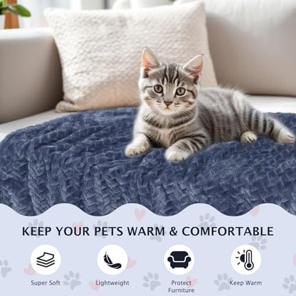 BVAGSS 6 Pack Small Dog Blanket, Super Soft Warm Pet Cover Blankets, Wheat Ears Print Puppy Fleece Flannel Blanket for Small Medium Dogs and Cats MW003 - color: Blue Wheat Ears, size: 6 Pack of 23.6x15.7 Inches