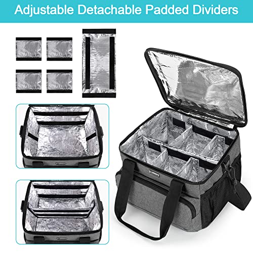Trunab Insulated Medical Bag with Adjustable Dividers, Medicine Supplies Water-Resistant Bag for Home, Travel, Camping, Empty Bag - Patented Design,Grey - color: Grey, size: Large