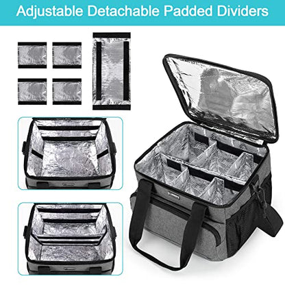 Trunab Insulated Medical Bag with Adjustable Dividers, Medicine Supplies Water-Resistant Bag for Home, Travel, Camping, Empty Bag - Patented Design,Grey - color: Grey, size: Large