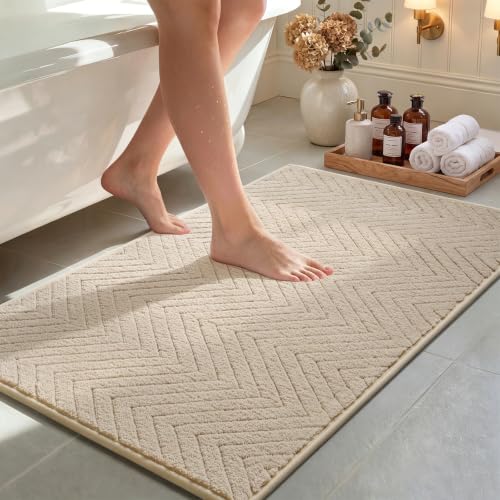 Bathroom Rugs Mat Quick Dry Absorbent Non Slip Bath Mat Bath Mats for Bathtub Mat Bathroom Carpet Fit Under Door Washable Floor Bath Rug Brown 24x36 - color: Brown-c, size: 24'' x 36''