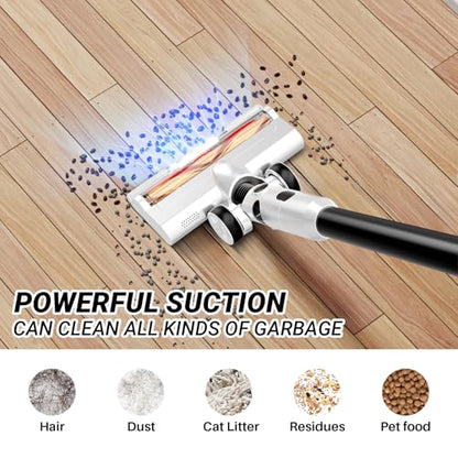 BSNAW Cordless Vacuum Cleaner, 8-in-1 Lightweight Stick Vacuum 45Min Runtime, Anti-Tangle Vacuum with Rechargeable Battery for Hardwood Floors, Carpet, Pet Hair, Under Furniture Cleaning, N5