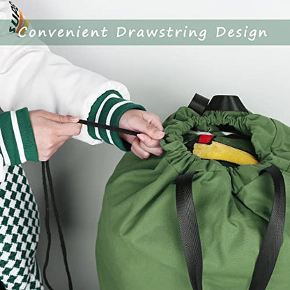 Cotton Canvas Laundry Bag with Handles & Drawstring Straps, Heavy Duty Extra Large Laundry Bags for Laundromat and Household, 25.5x34 Inch, Army Green - color: Army Green