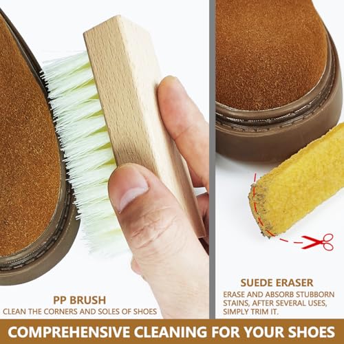 3Pcs Suede Shoe Brush and Eraser Suede Nubuck Cleaning Brush for Shoes - style: 3Pcs Kit