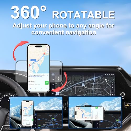 Car Phone Holder for 2020-2022 Toyota Highlander Accessories 12.3-inch Screen Fixed Clip, Magnet Cell Phone Mount Compatible with MagSafe, Hands-Free 360° Rotation Automobile Cradles Not Affect Vent - size: 2020-2022 Toyota Highlander