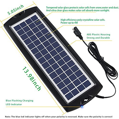 Sunway Solar Solar Car Battery Trickle Charger & Maintainer 12V Solar Panel Power Kit Portable for Car Automotive RV Marine Boat Motorcycle Truck Trailer Tractor Powersports Snowmobile Farm Equipment - size: 4W