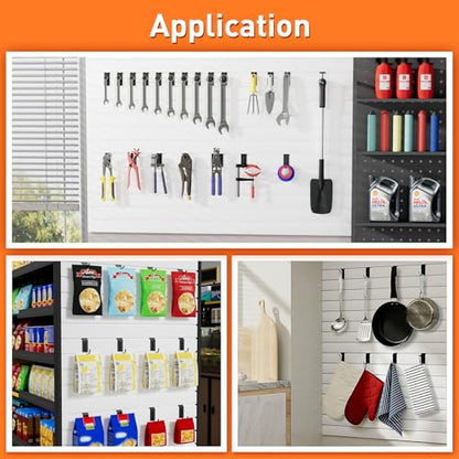 50 Pack r-Shaped Slatwall Hooks, 2 Inch Heavy Duty Slat Wall Hanger, Slatwall Accessories Display Hooks for Garage, Retail Store, Kitchen, Craft Room - size: 2.1 Inch