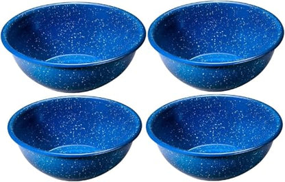 Enamelware for Camping and Backpacking - Cookware Gear Essentials for Camping and Backpacking (Made by Caddis Sports, Inc.) (6 Inch Bowl (8 Pack)) - style: 6 Inch Bowl (8 Pack)