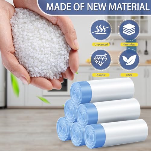 Small Trash Bags 4 Gallon Drawstring,1.1 Mil,Unscented,240 Count | Tear-Free,Leakproof,Strong Garbage Can Liners,White,Fit 12 - 15 Liter Waste Bins,for Home Bathroom Office Car Everyday Use - color: 4gal-240