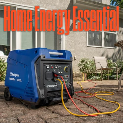 Westinghouse 5000 Peak Watt Super Quiet Portable Inverter Generator, Wheel & Handle Kit, RV Ready 30A Outlet, Gas Powered, CO Sensor, Parallel Capable,Blue - style: 5000 Watts - Gas Only - Recoil Start