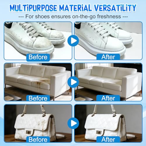 White Shoe Cleaner Cream,Multipurpose No-Wash Solid Comes With Sponge Removes Stains,Cleaning Cream White Shoe Cleaner(2PCS)