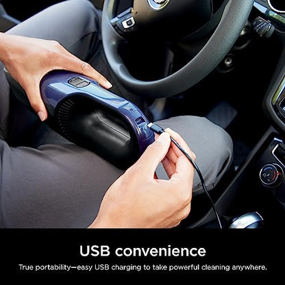 Shark Cyclone PET Handheld Vacuum | HyperVelocity Suction | Powerful Pet Hair, Home & Car Cleaning | USB Rechargable| Lightweight | Crevice Tool & Multi Surface Pet Tool | Navy Blue/Grey | CH701 - style: Cyclone w/ 2 attachments
