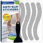 Clear Bloom Anti Slip Shower Stickers 24 PCS, Gray Non-Slip Shower Strips for Adults, Premium Adhesive Bath Tub Stickers - color: Gray, size: Wavy