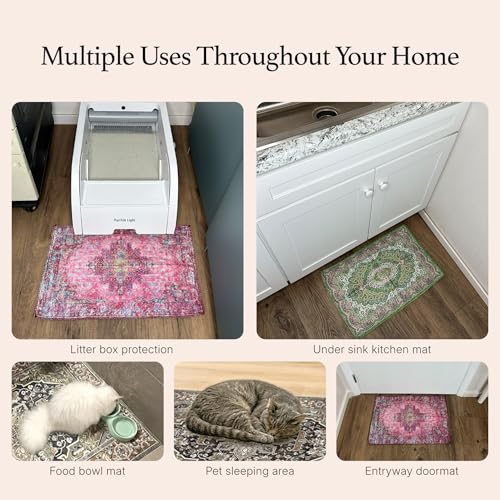 Lovewag Pets Waterproof 2-Pack Pet Feeding Mats - 16" x 24" Premium Cat & Dog Food Mat - Non-Slip, Machine Washable Mat Protects Floors & Contains Water Bowl Spills - Place Mats (Marmalade Sunshine) - color: Marmalade Sunshine