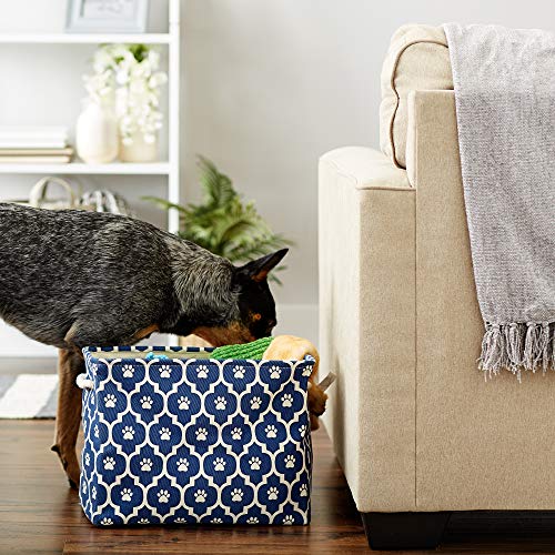 Bone Dry Pet Storage Collection Lattice Paw Print, Nautical Blue, Medium Rectangle - color: Nautical Blue, size: Medium Rectangle