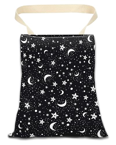 Car Trash Can, Durable Hanging Car Trash Garbage Bag, Cute Automotive Garbage Cans Organizer, Black White Moon Star - color: Black White Moon Star